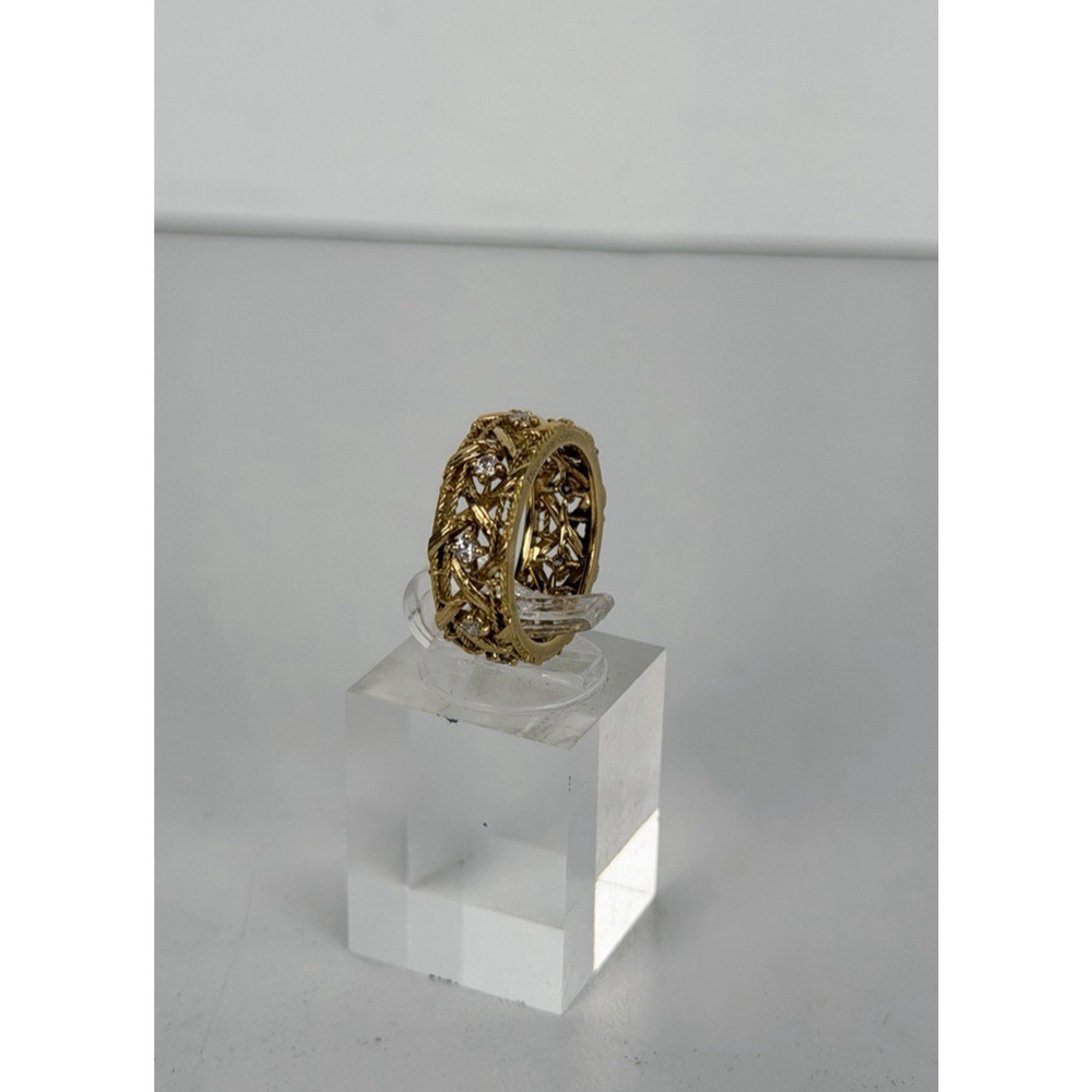 Dior My Dior Ring Diamond 18k Yellow Gold Open Filigree Work Design - Picture 2 of 6